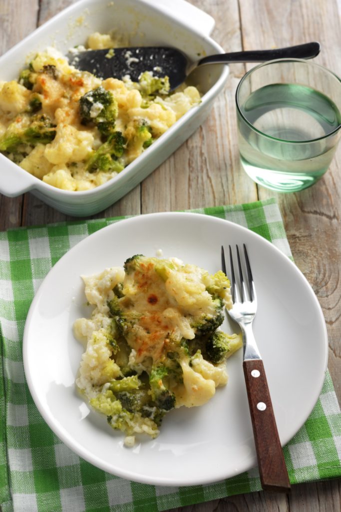 Cheesy Cauliflower Broccoli Bake 12 Tomatoes