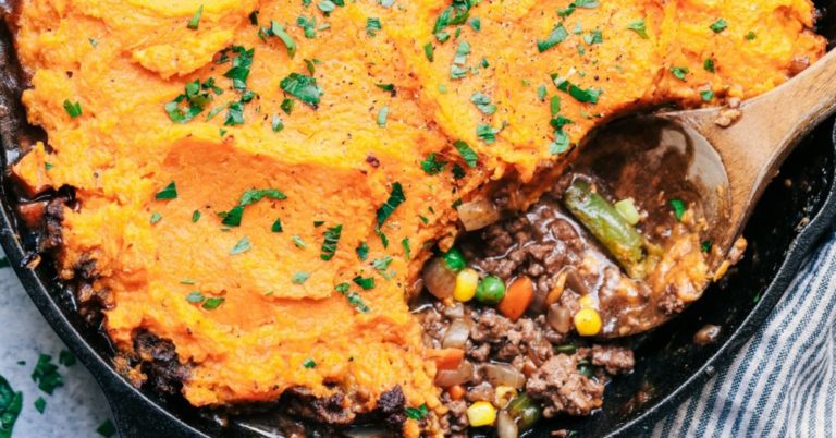 Skillet Sweet Potato Shepherds Pie