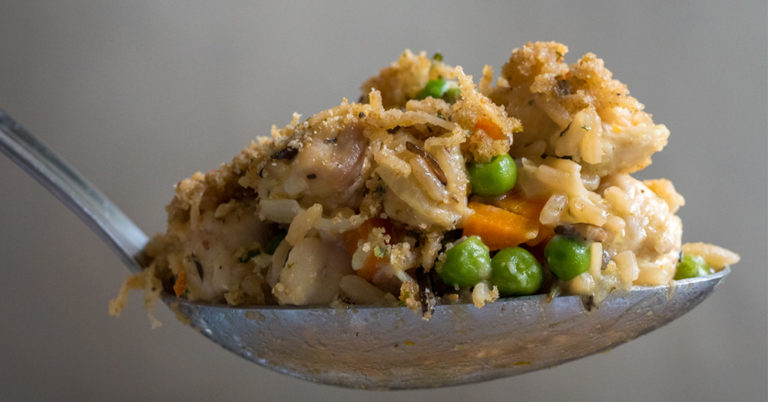 Chicken and Wild Rice Pot Pie Casserole