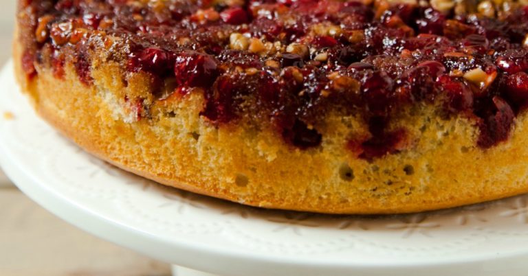 Cranberry Walnut Upside Down Cake