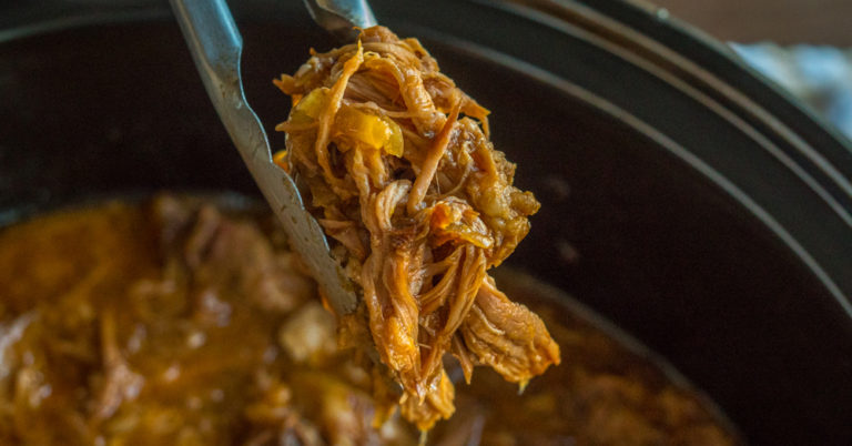 Slow Cooker Barbecue Peach Pulled Pork