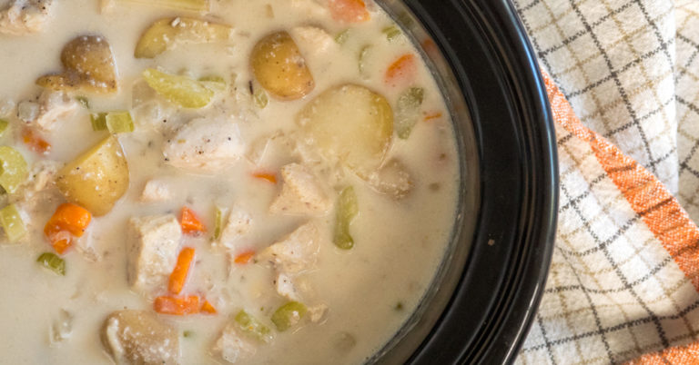 Slow Cooker Garlic Parmesan Chicken Soup