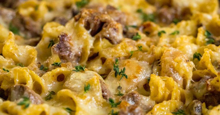 Cheesy French Onion Beef Stroganoff