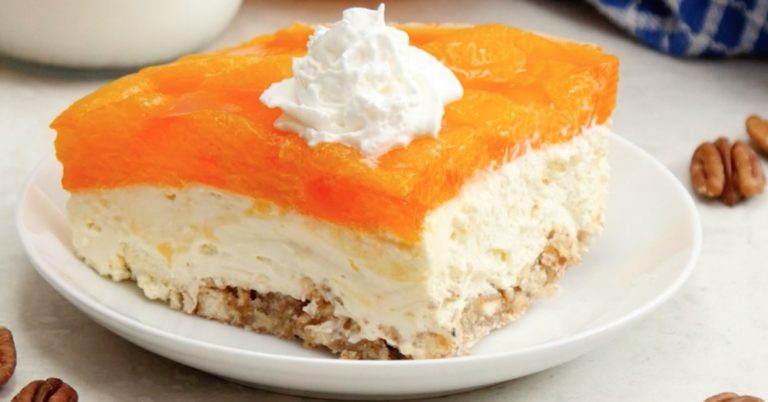Orange Pretzel Lasagna