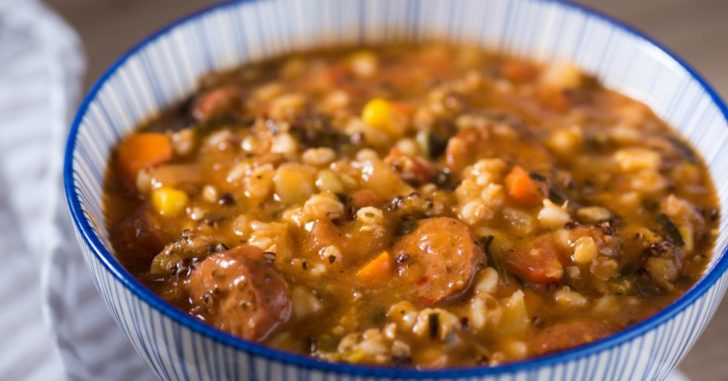 Sausage, Vegetable, and Barley Stew