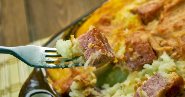 Cheesy Kielbasa, Potato, and Egg Bake