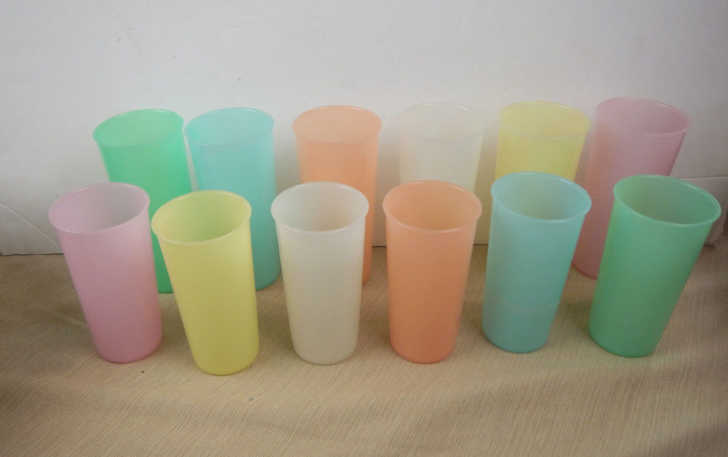 Vintage 1954 Set of 6 Multi Colored Tupperware Tumbler Cups