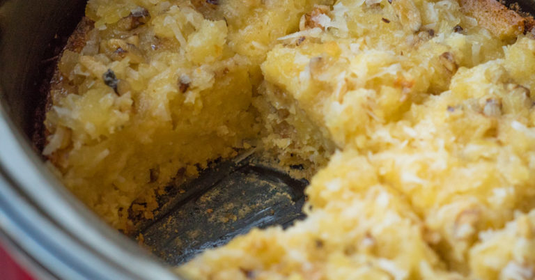 Slow Cooker Pineapple Spoon Cake