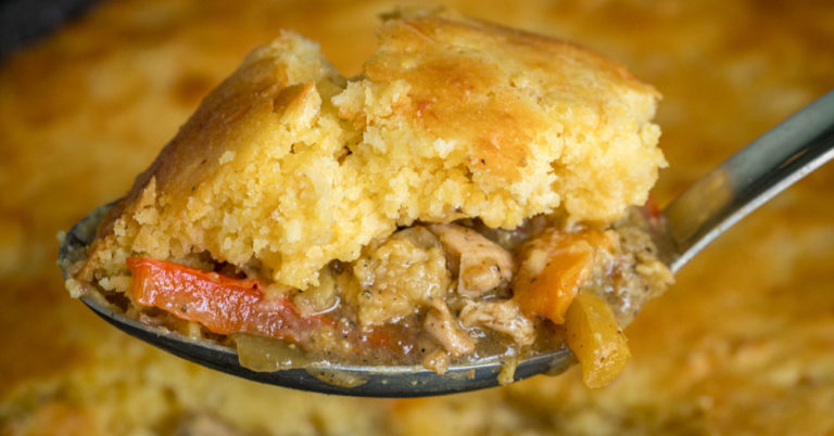 Chicken Fajita Cornbread Pot Pie