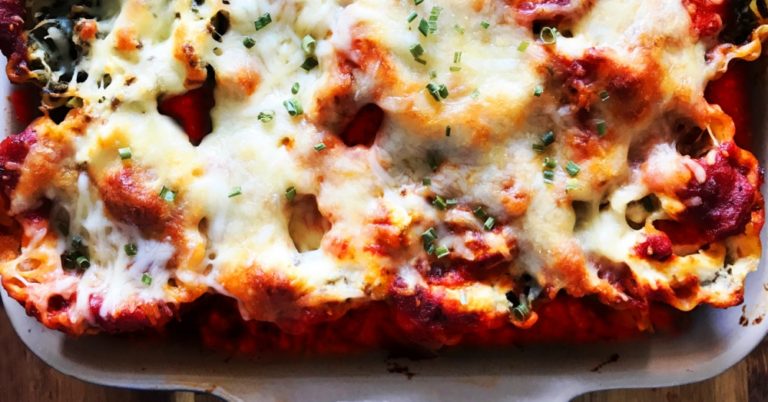 Cheesy Spinach Lasagna Rollatini