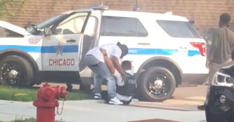 Captivating Footage Shows Civilians Saving Cop After Hit & Run Crash.