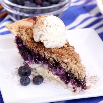 Blueberry Crumble Cheesecake Pie | 12 Tomatoes