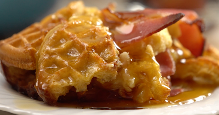 Sweet And Salty Waffle Bacon Casserole
