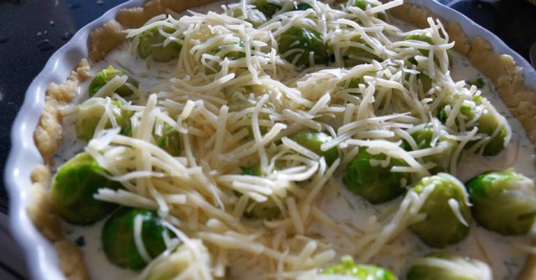 Savory Brussels Sprout and Spinach Pie