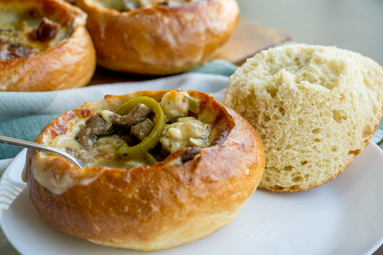 Philly Cheese Steak Soup Recipe & Bread Bowl Recipe + a Calphalon