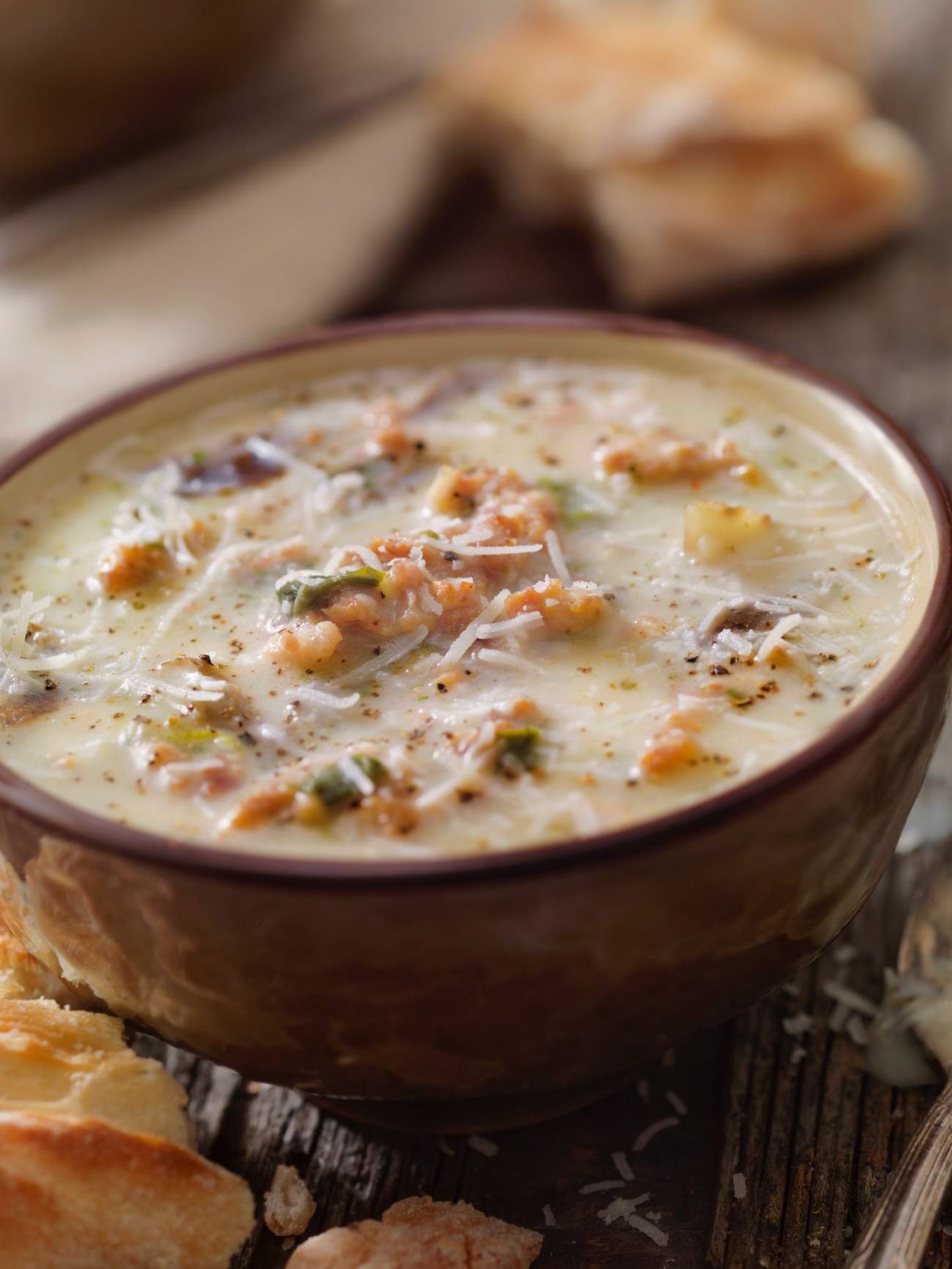 Creamy Potato Soup and Homemade Crackers Recipe - An Italian in my