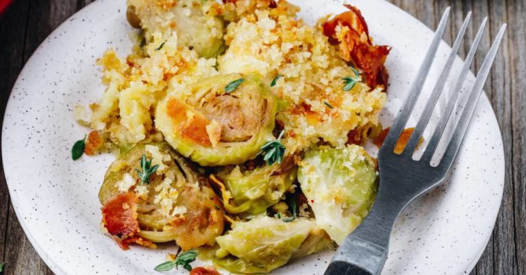 Crispy Bacon Brussels Sprouts Bake