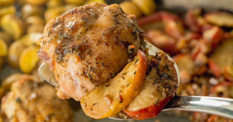 Sheet Pan Potato Apple Pecan Chicken