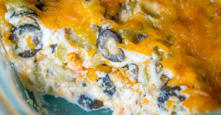 Cheesy Baked Olive Dip