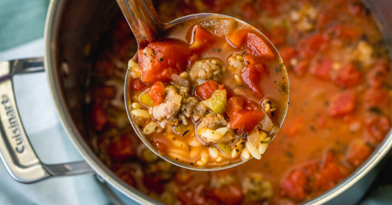 Italian Sausage Tomato Orzo Soup