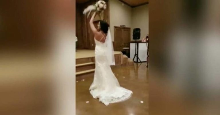 The Way This Bride Threw Her Bouquet Had Everyone At The Wedding In Tears