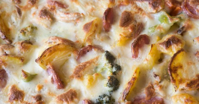 Bacon And Veggies In A Creamy White Sauce