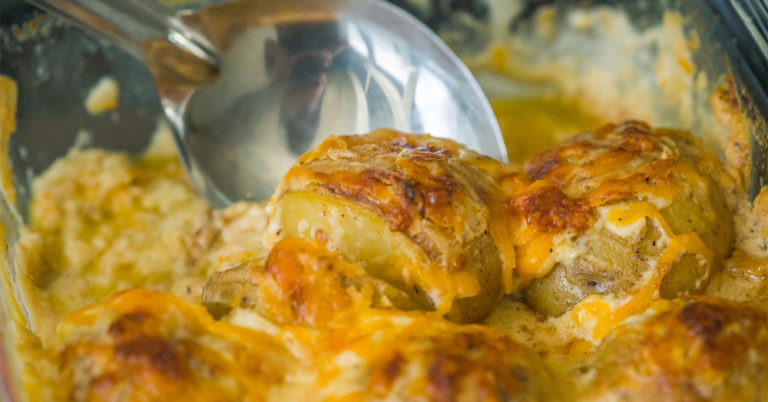Cheesy Scalloped Hasselback  Potatoes