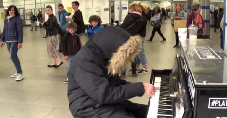 No One Could See His Face, But As Soon As He Started Playing Everyone Froze To Listen