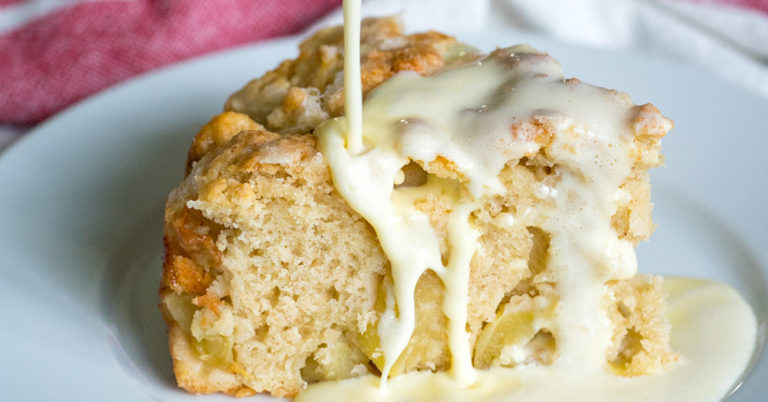 Irish Apple Cake with Custard Sauce