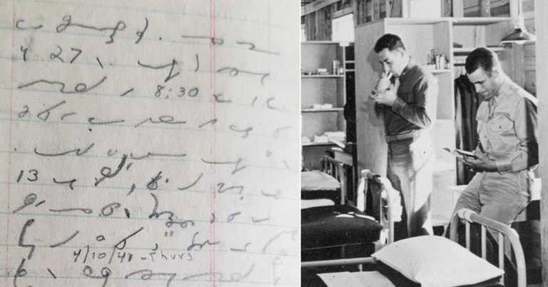 WWII Soldier’s Grandson Finds Diary Full Of Illegible Markings, Asks Internet To Crack The Code
