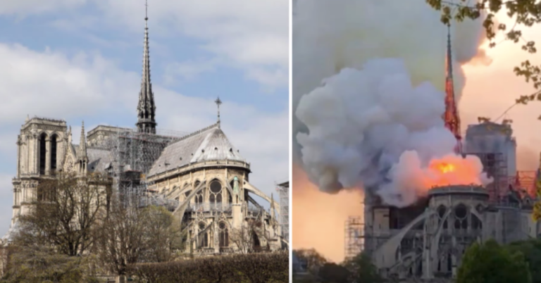 The Historic Notre Dame Cathedral In Paris Is On Fire