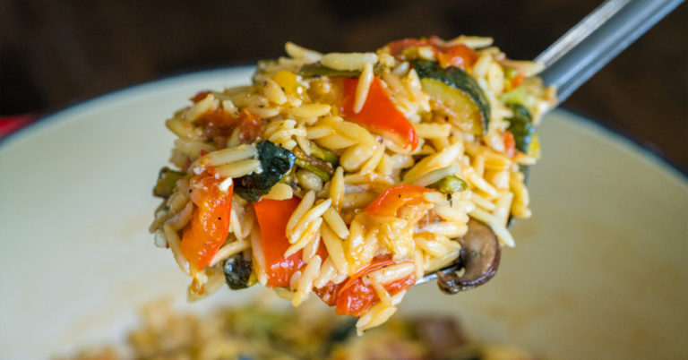 Lemon Garlic Roasted Veggie Orzo