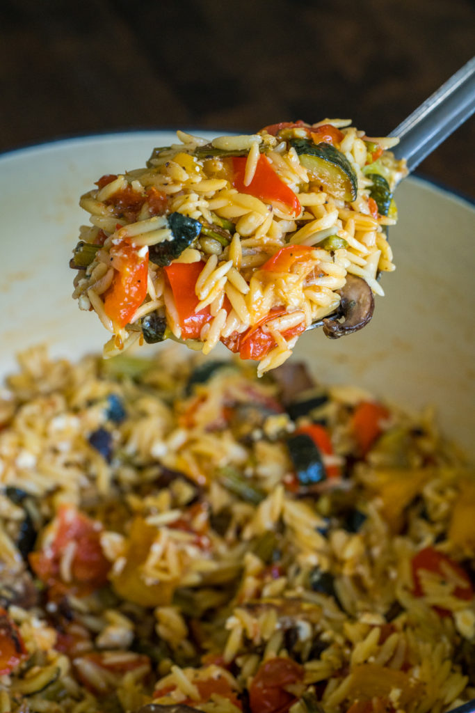 Lemon Garlic Roasted Veggie Orzo | 12 Tomatoes