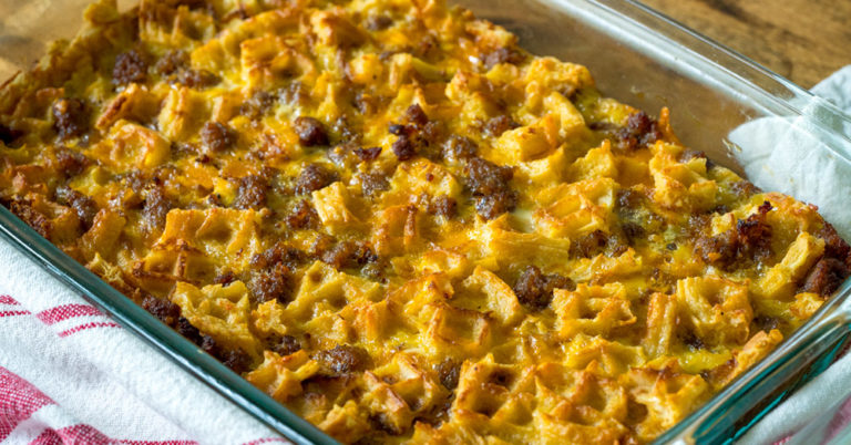 Maple Waffle Breakfast Casserole