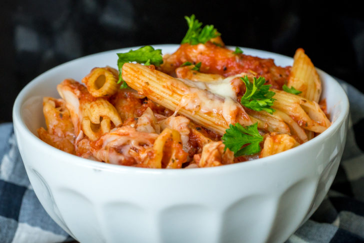 Slow Cooker Chicken Parmesan Pasta 12 Tomatoes