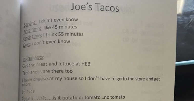 Teacher Has 4-Yr-Old Students Write Cooking Recipes & The Results Are Hilarious.