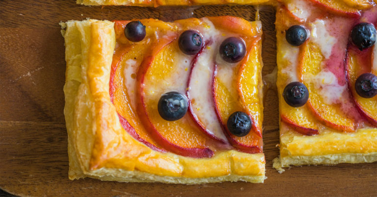 Peach Blueberry Tart with Lemon Cream Glaze