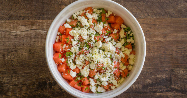 Watermelon Feta Mint Salad