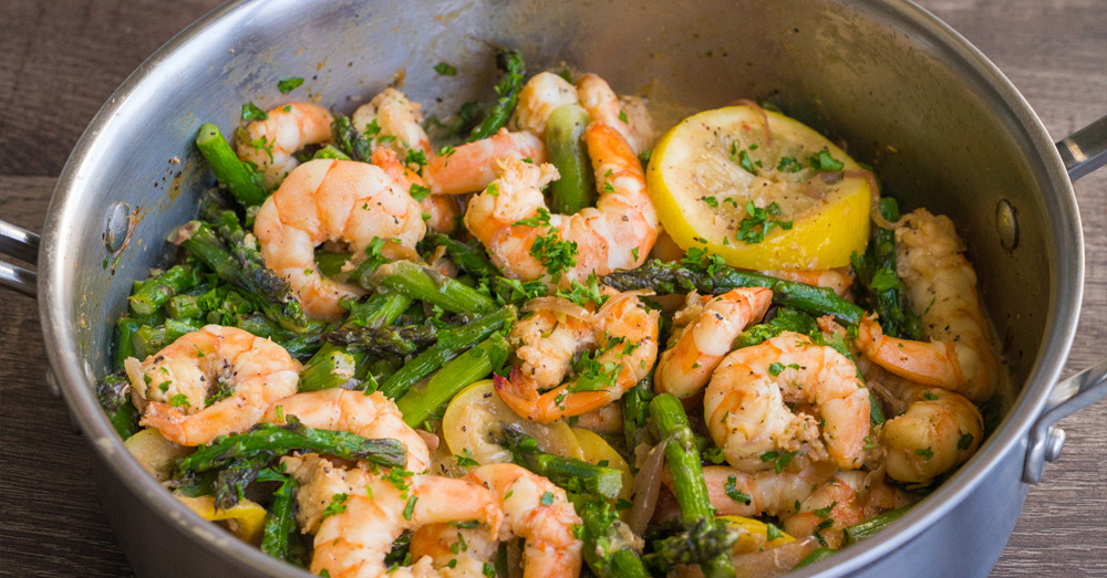 15-Minute Garlic Butter Shrimp and Asparagus | 12 Tomatoes