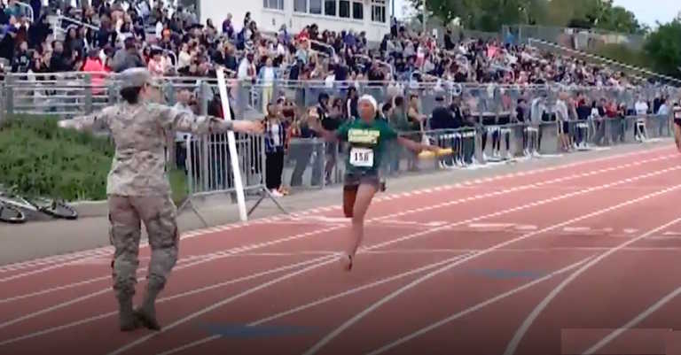 Teen Track Star Races To Finish Line And Unexpectedly Runs Straight Into Military Mom’s Arms