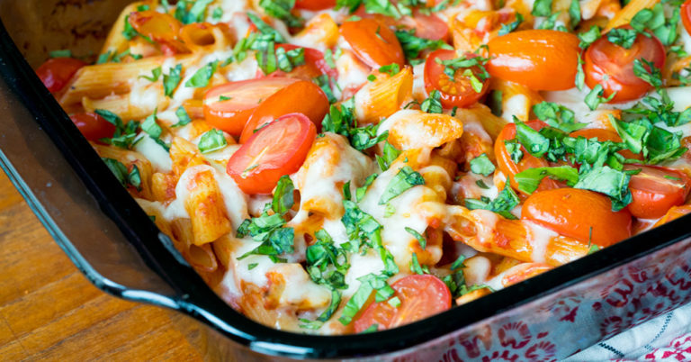 Dump and Bake Chicken Caprese Casserole