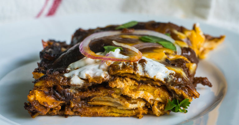 Chicken Mole Enchilada Casserole