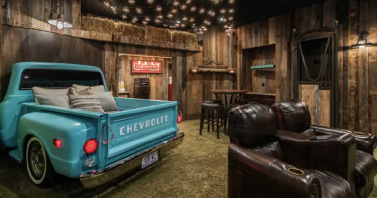 Woman Transforms Her Basement Into A Drive-In Movie Theater