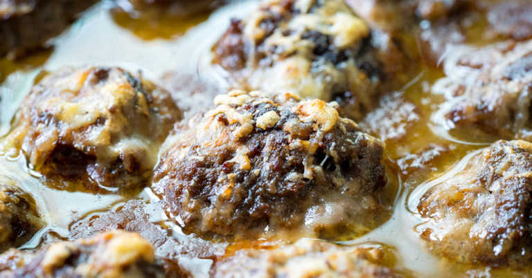 French Onion Stuffed Meatballs
