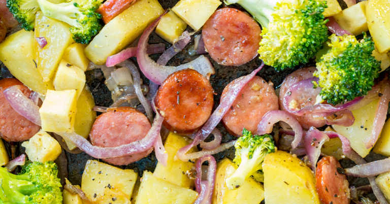 Honey Garlic Kielbasa and Veggie Sheet Pan Dinner