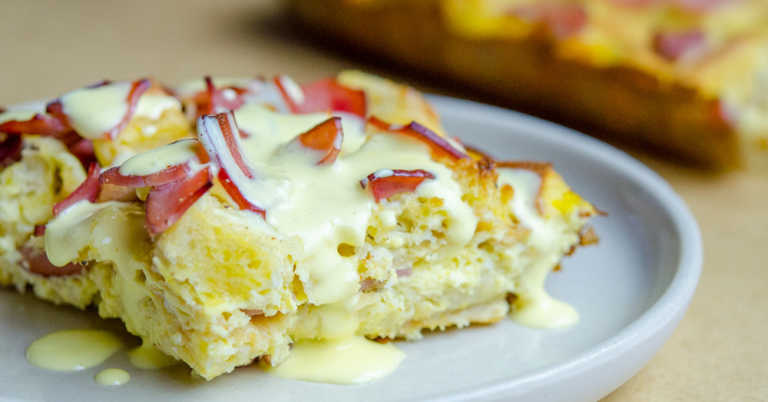 Overnight Eggs Benedict Breakfast Casserole