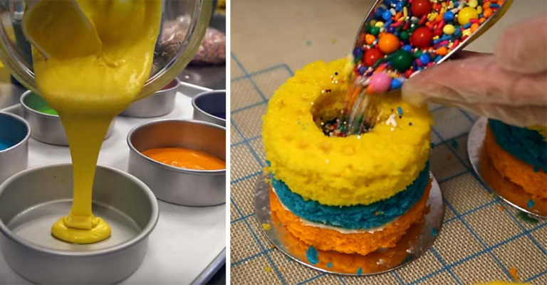 “Exploding” Rainbow Cakes Are Getting Very Popular