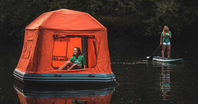 Spend The Night Floating Down The River In This Inflatable Tent