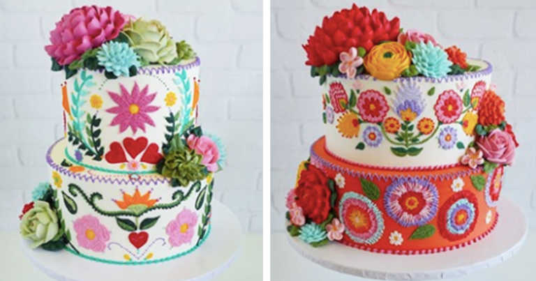 Cake Artist Creates Desserts That Look Like Embroidered Dresses