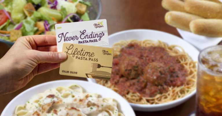 Olive Garden Is Offering A Never-Ending Lifetime Pasta Pass: Unlimited Pasta, Soup, Salad, And Breadsticks